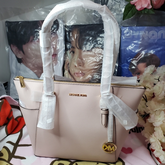 NWT Michael Kors Charlotte Tote Bag - Large Powder Blush - Picture 2 of 11